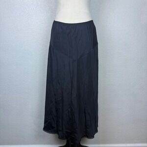 Vintage 70's Wonder Maid Non Cling Slip Skirt Lace Trim Black Womens Size Medium